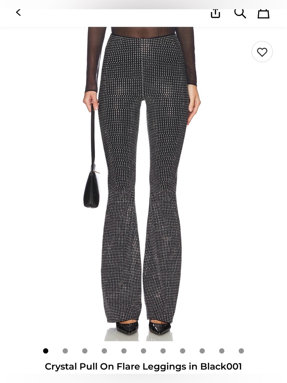 Good American Black Crystal Pull-On Flare Pants